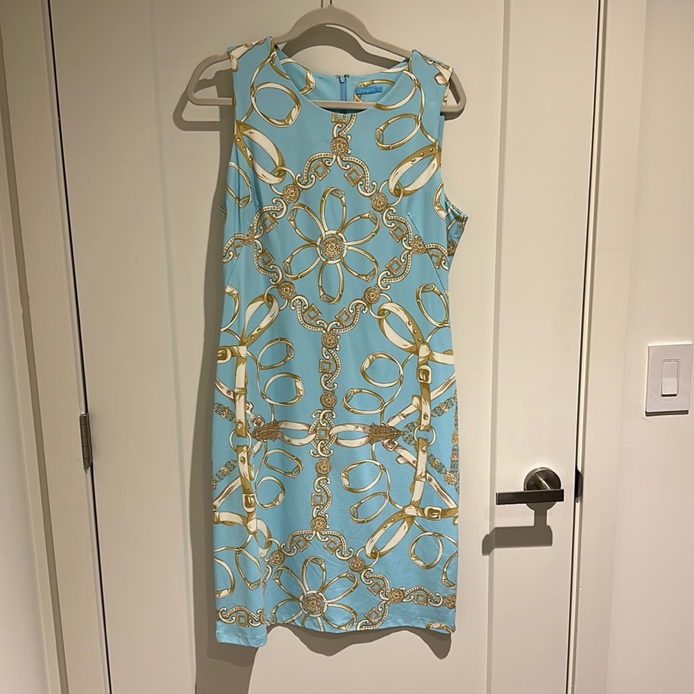 J. McLaughlin Blue Chain Dress